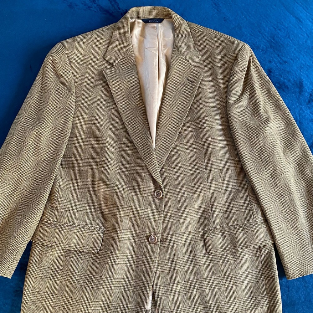 Brooks Brooks Wool Blend Plaid Suit Jacket